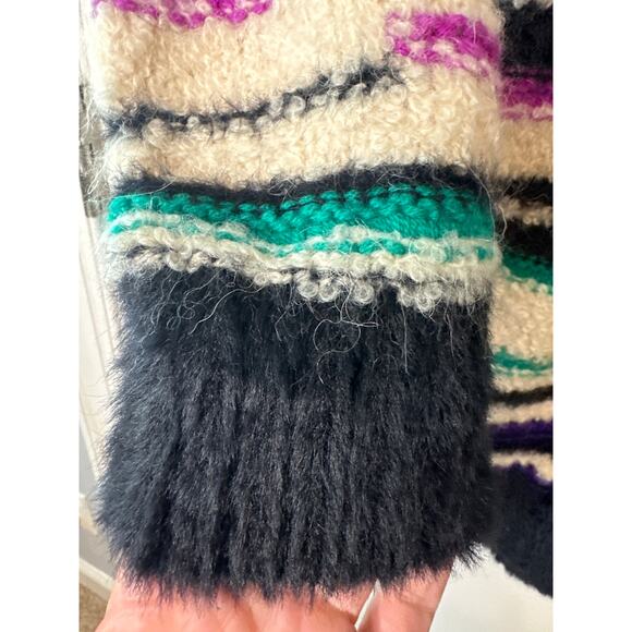 AMUR Lorelle Teddy Striped Sweater Dress Wool Alpaca Blend Size M Mini Winter - Picture 8 of 10